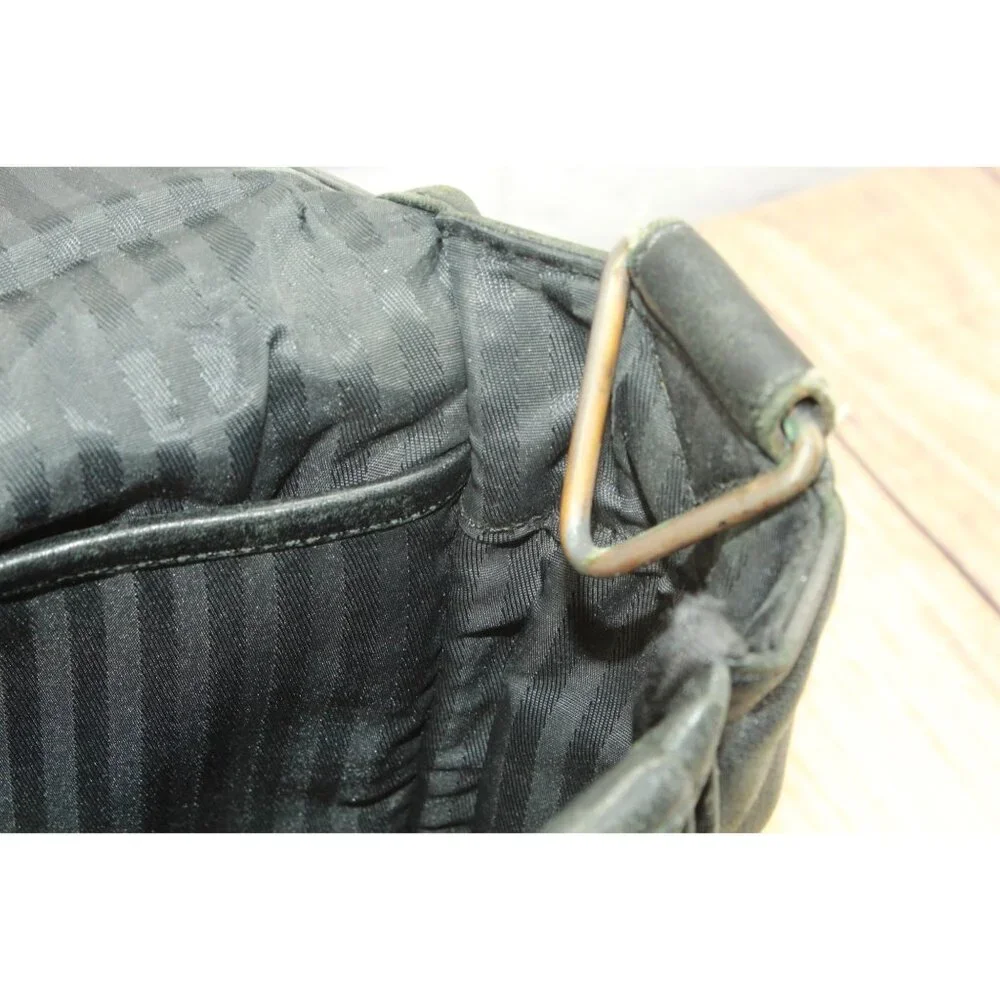 Tumi Black Genuine Leather Expandable Organizer Briefcase Laptop Bag